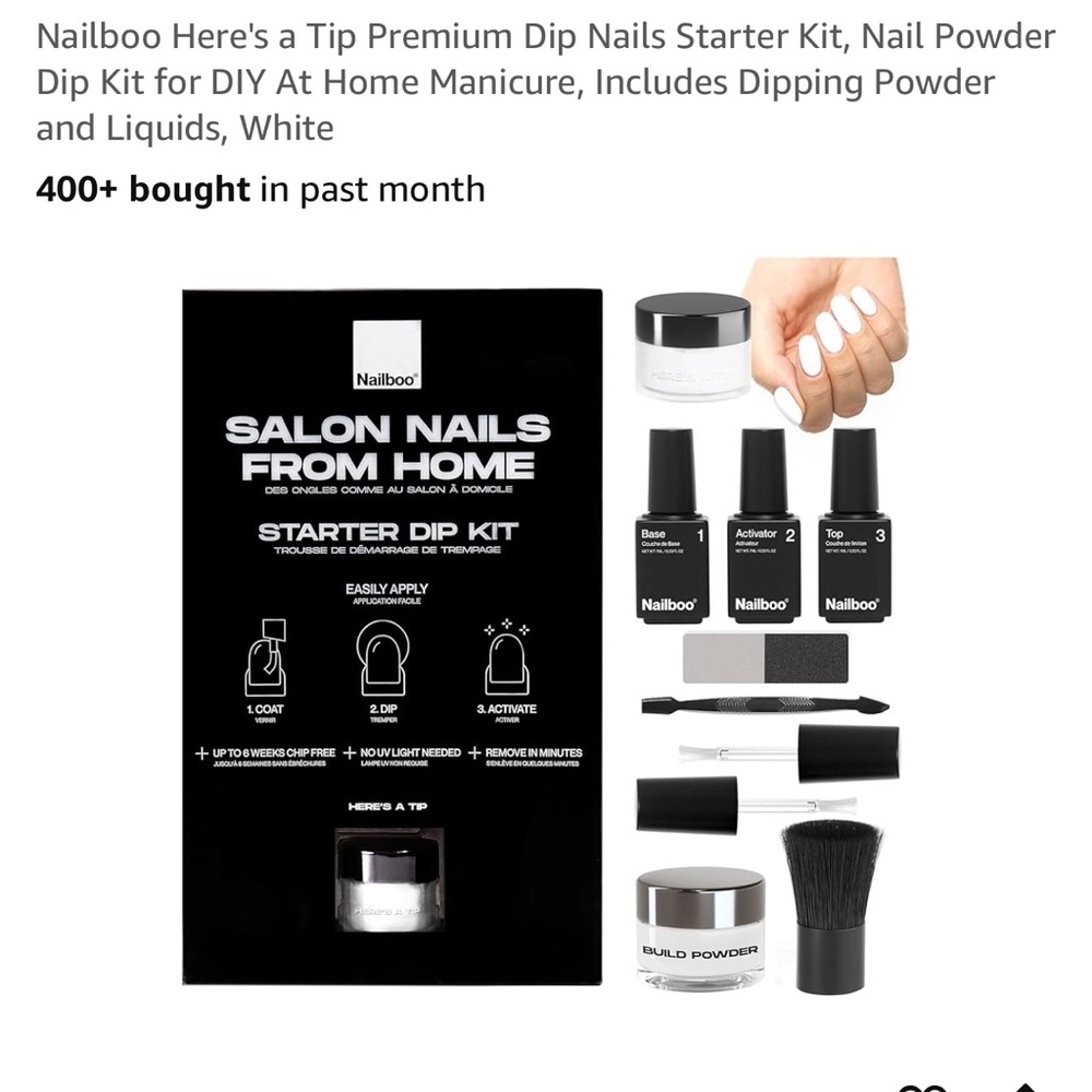 Nailboo Premium Dip Nails Starter Kit - Black and White